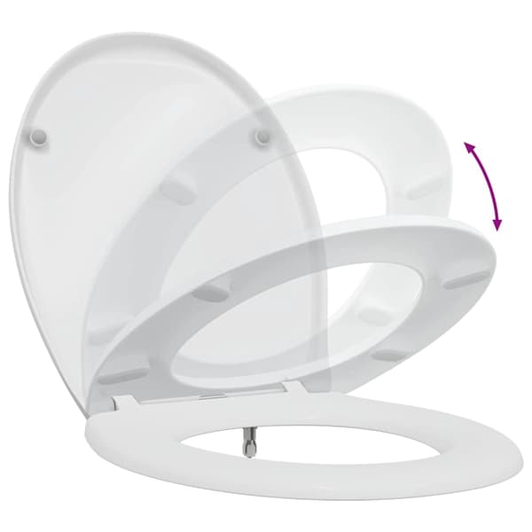 vidaXL Vit Plast Standard Stabil Standard toalettlock Oval