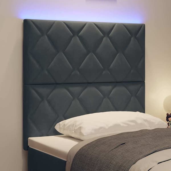 vidaXL LED huvuddyna Mörkgrå 90 cm Sammet