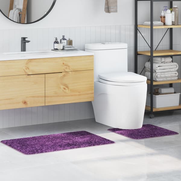 vidaXL Lila Polyester Standard Vattenavvisande material Badrumsmattor