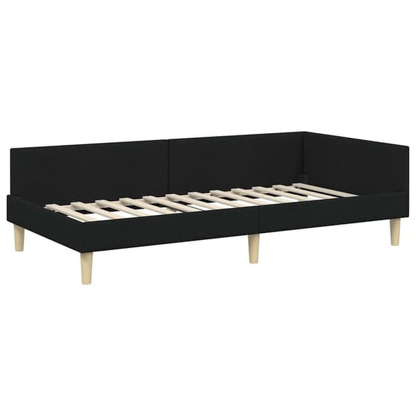 vidaXL Hörnssängram Svart 90 x 200 cm tyg