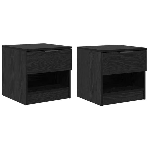 vidaXL Sengeskap 2 pcs Svart Eik 40 x 39 x 40cm Konstruert tre