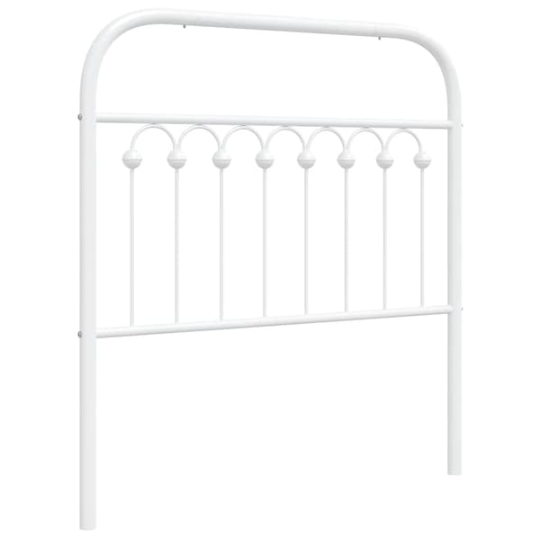 vidaXL Utskiftbar sengegavl i metall hvit 90 cm