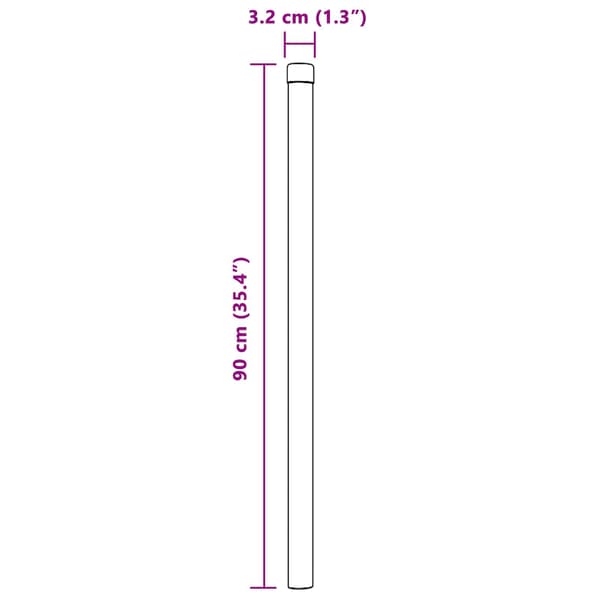 vidaXL Stängselstolpe 2 pcs Grå 90 cm Pulverlackerad stål