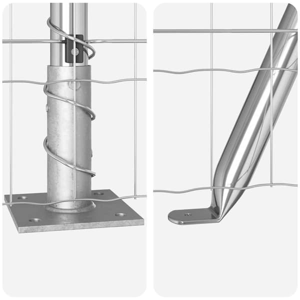 vidaXL Stängsel med stolpe Silver 1 x 25 m Stål
