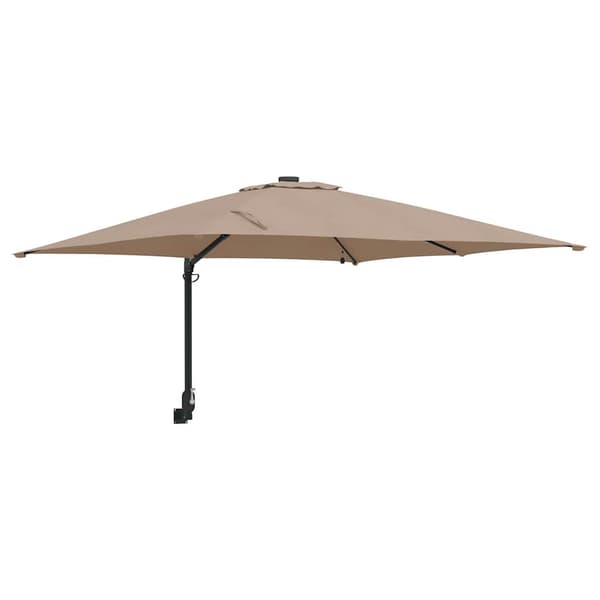 vidaXL Hageparasol Gråbrun 248,5 x 247,5 x 160 cm Polyester og stål