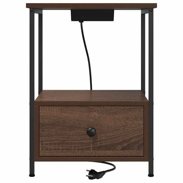 vidaXL Nattbordskap 2 pcs Brun Eik 42 x 41 x 56 cm Konstruert tre