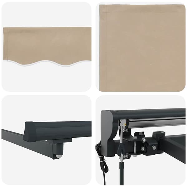 vidaXL Markiseramme Beige 400 × 300 cm Polyester med PU-belegg