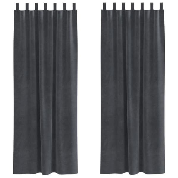 vidaXL Gardiner 2 stk. Lysegrå 140 x 260 cm Fløyel
