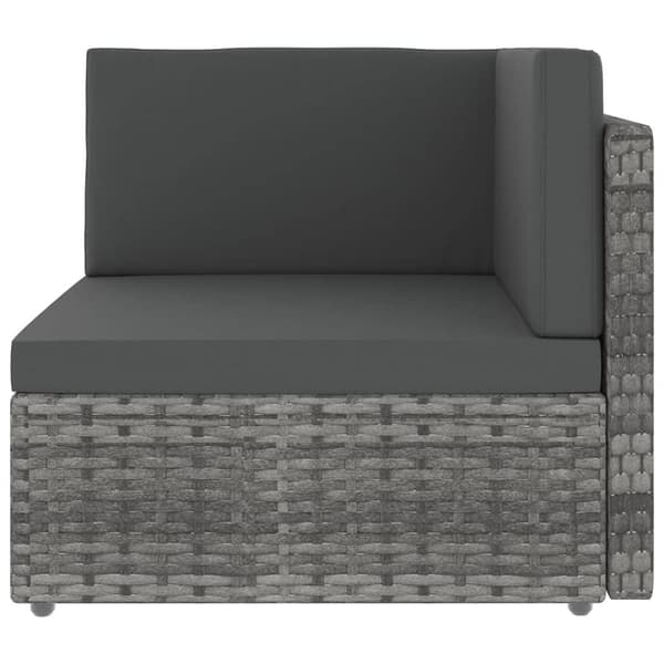 vidaXL Loungegrupp för trädgården 6 delar grå konstrotting