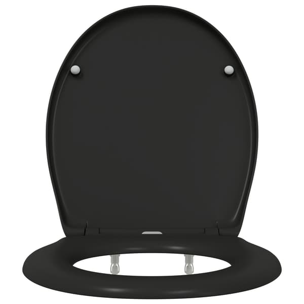 vidaXL Svart Plast Standard Toalettsits Oval Modern