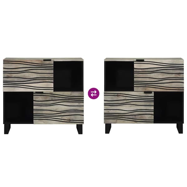 vidaXL Sideboard Hvit 80 x 33 x 75 cm heltre mango