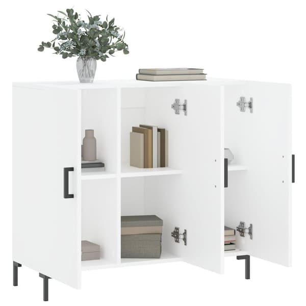 vidaXL Skänk vit 90x34x80 cm konstruerat trä