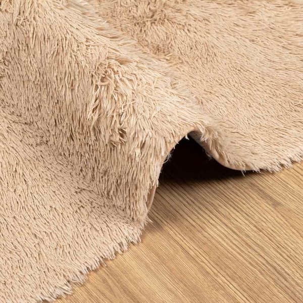 vidaXL Flossteppe med lang luv NAVARRA beige 60x100 cm polyester