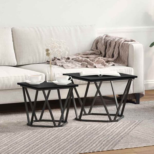 vidaXL Sidebordssett 2 pcs Svart eik 50 x 50 x 40 cm