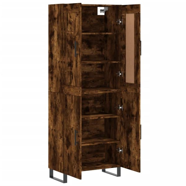 vidaXL Highboard røkt eik 69,5x34x180 cm konstruert tre