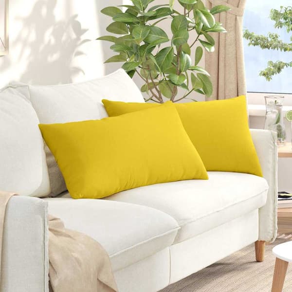 vidaXL Soffkuddar 2 st Ljusgul 80 x 40 cm tyg