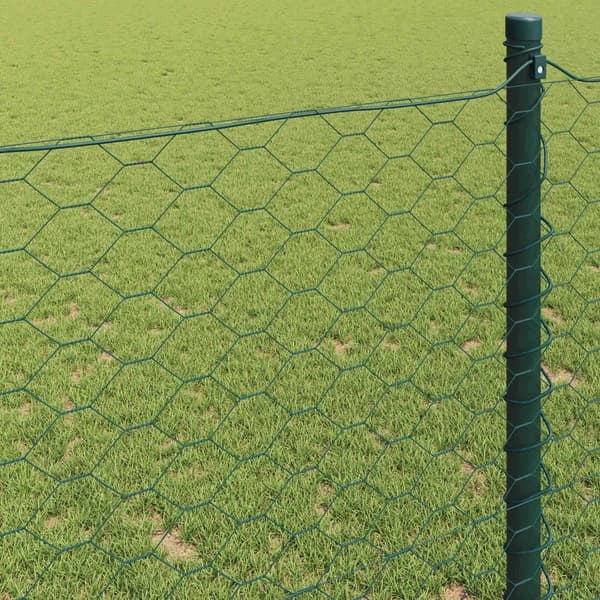 vidaXL Hexagonstängsel Grön 0,4 x 10 m PVC