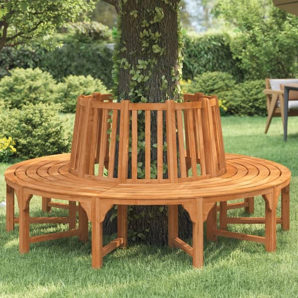 vidaXL Rund trebenk Ø208 cm heltre eukalyptus