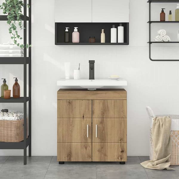 vidaXL Baderomsskapsett med lagring TULUM Artisan Eik 60 x 34 x 63 cm