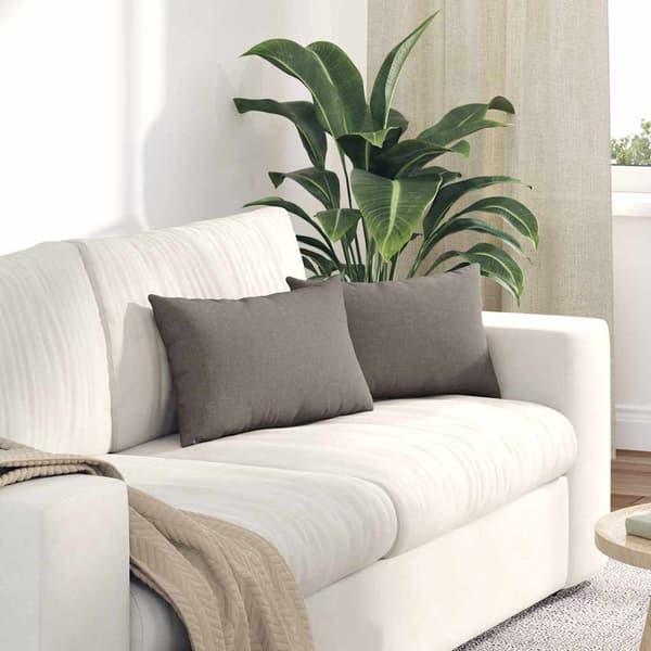 vidaXL Soffkuddar 2 st Gråbrun 50 x 30 cm tyg
