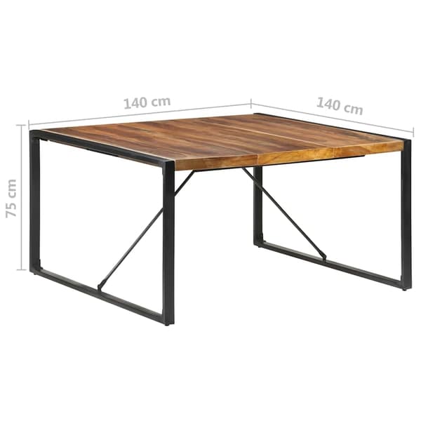 vidaXL Matbord 140x140x75 cm massivt trä