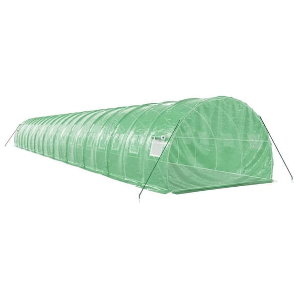 vidaXL Växthus med stålram grön 60 m² 20x3x2 m