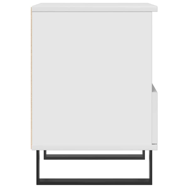 vidaXL Sängbord vit högglans 40x35x50 cm konstruerat trä