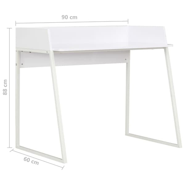 vidaXL Skrivbord vit 90x60x88 cm