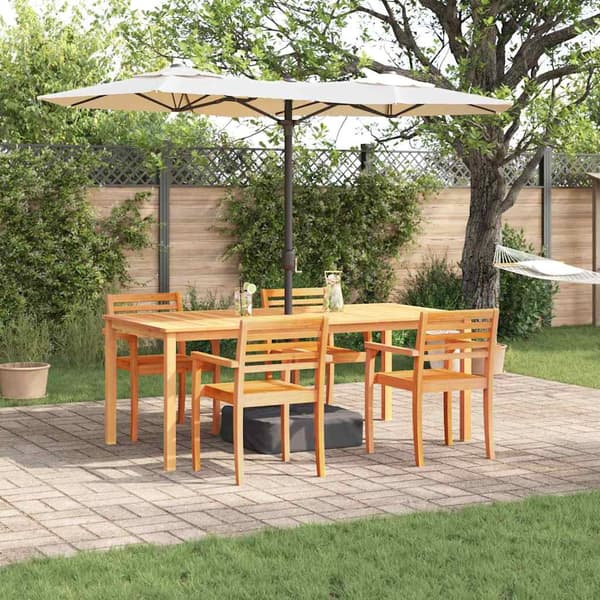 vidaXL Hage Spisegruppe 7 pcs Brun Solid akasietre
