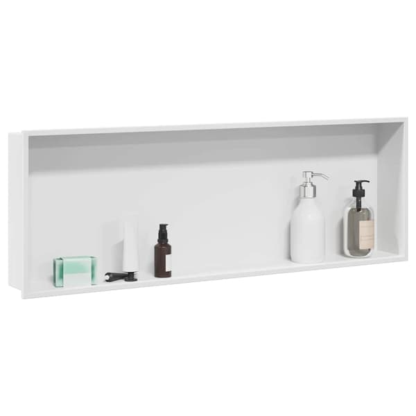 vidaXL Dusjniche Hvit 90 x 30 x 9.5 cm Rustfritt Stål