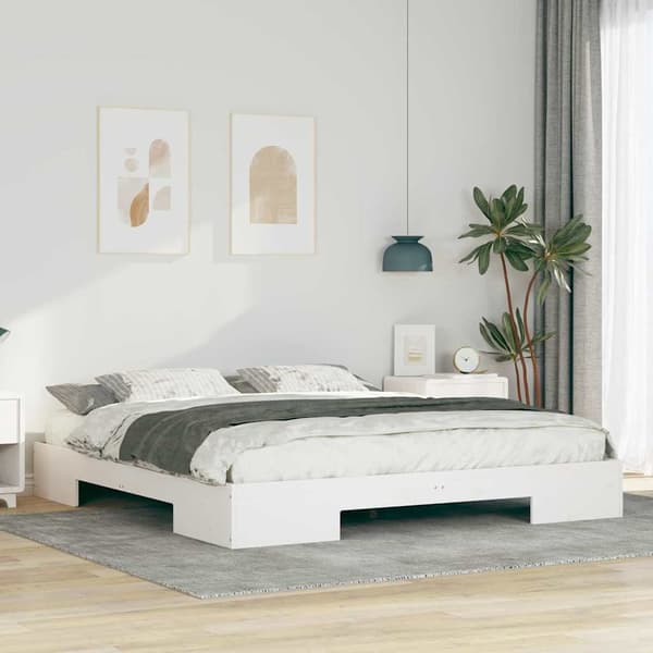 vidaXL Sengestamme Hvit 200 x 200 cm