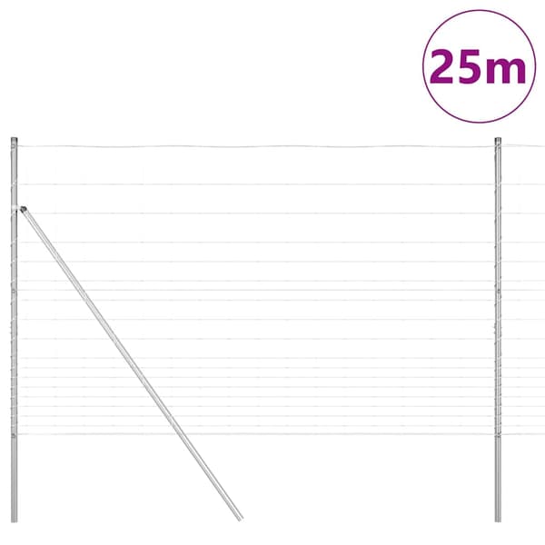 vidaXL Gjerdepåle Galvanisert 25 x 1,5 m Stål