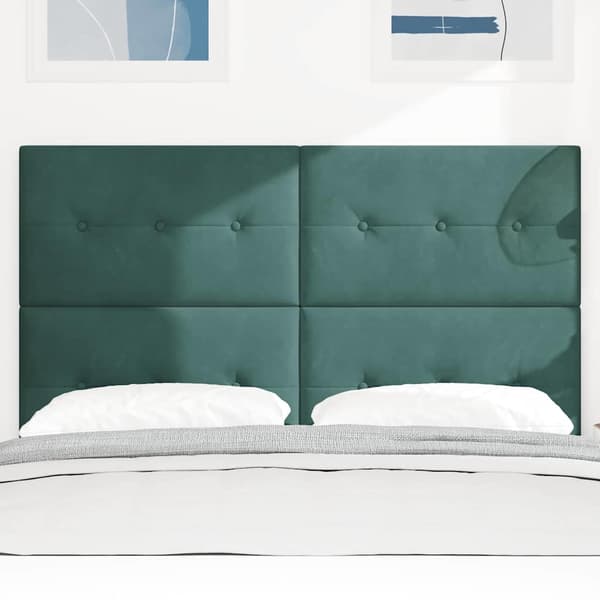 vidaXL LED Sänggavel Mörkgrön 80 cm Sammet