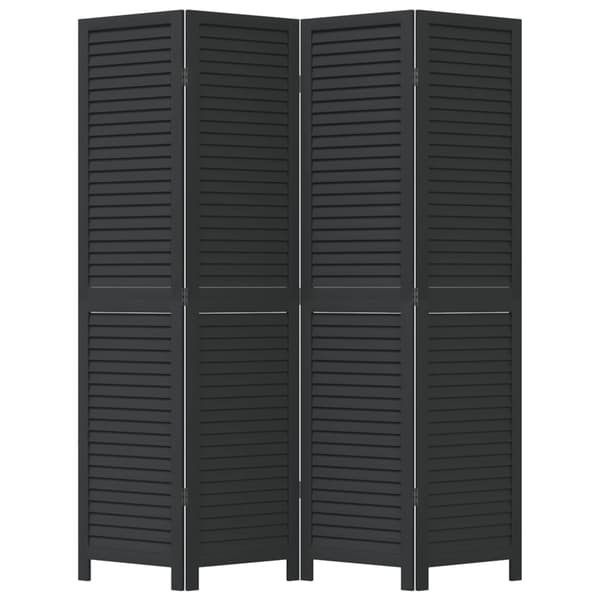 vidaXL Romdeler 4 paneler svart heltre keisertre