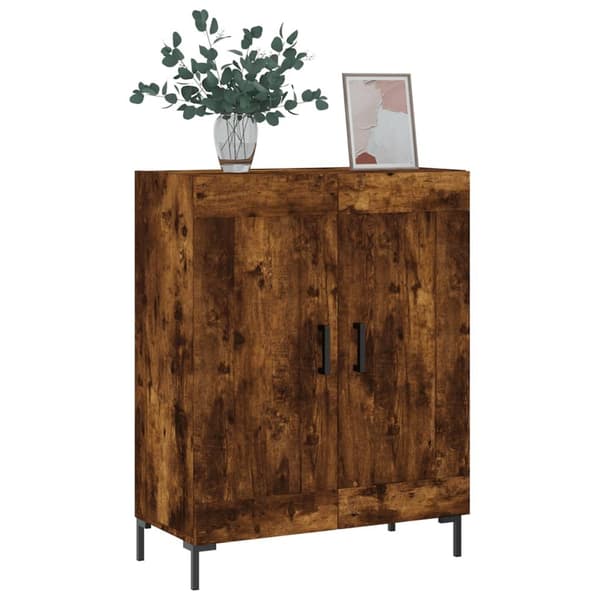 vidaXL Skjenk røkt eik 69,5x34x90 cm konstruert tre