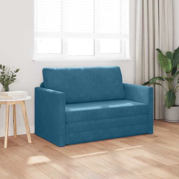 vidaXL Soffsäng 110cm Blå Sammet