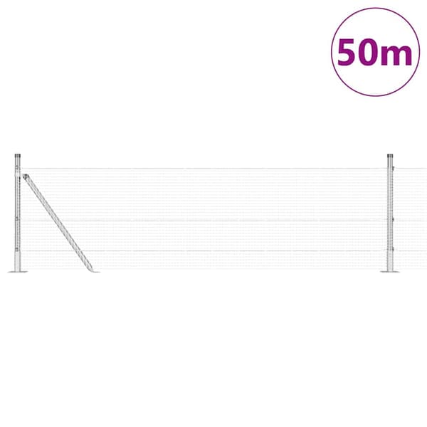 vidaXL Gjerde med innlegg. Grå 0.6 x 50 m Stål