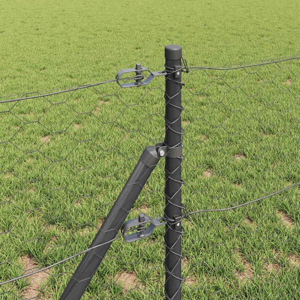 vidaXL Gjerdepåle Grå 10 x 0,6 m (50 mm mesh) Stål og PVC