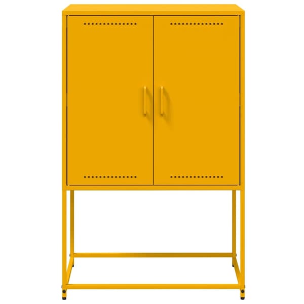 vidaXL Highboard sennepsgul 68,5x38,5x107 cm stål
