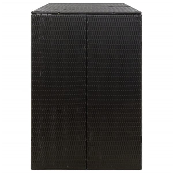 vidaXL Søppeldunkskur trippel svart 207x80x117 cm polyrotting