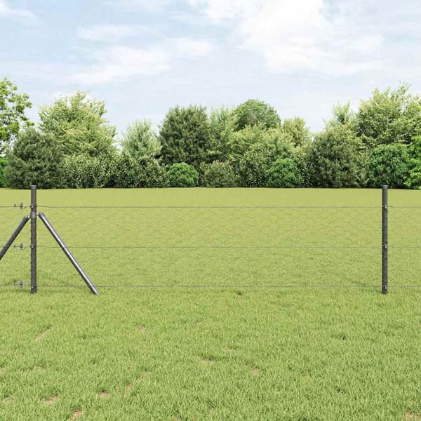 vidaXL Sekskantet gjerde Grå 1 x 10 m PVC
