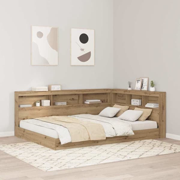 vidaXL Lagringshodegavl med hylle artisan eik 150 cm Konstruert tre
