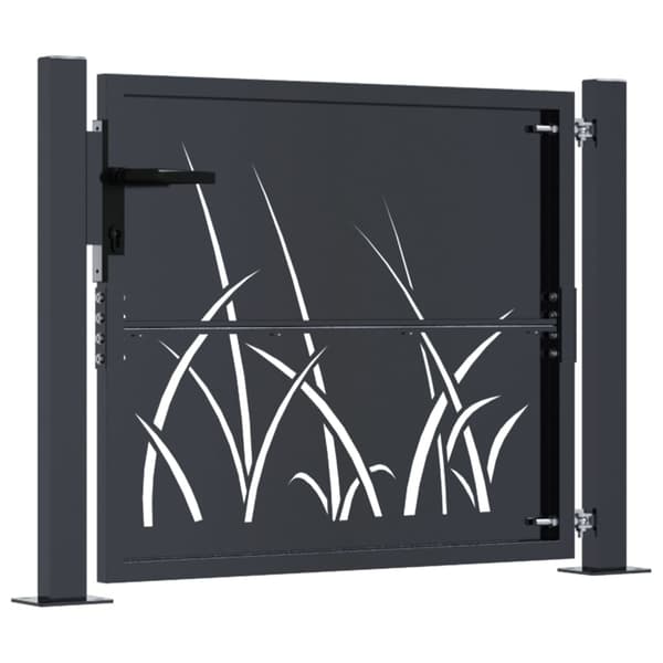 vidaXL Hageport antrasitt 100x100 cm stålgressdesign