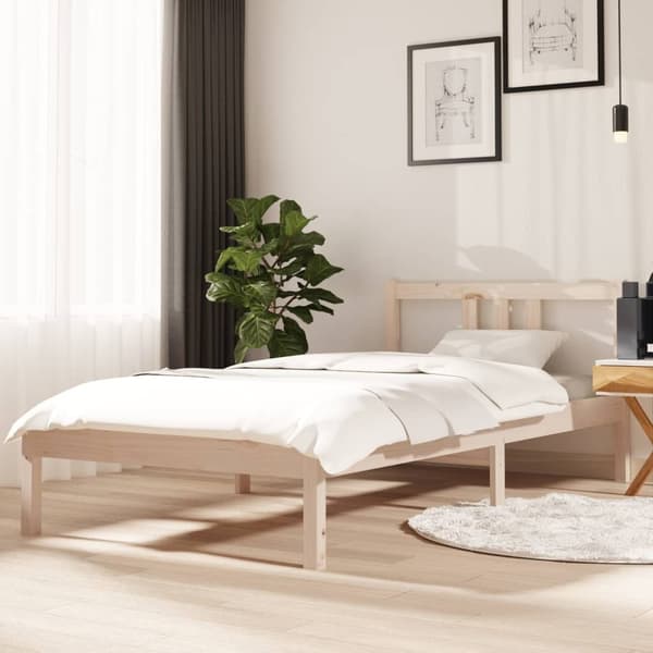 vidaXL Sängram massivt trä 90x190 cm
