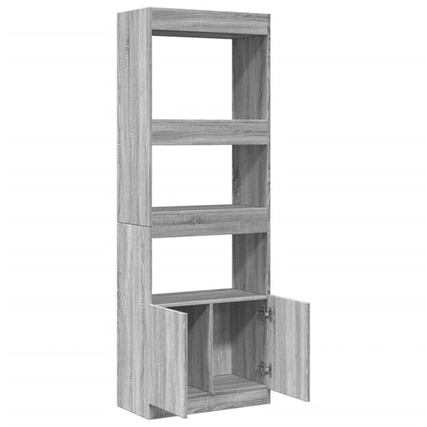 vidaXL Highboard grå sonoma 63x33x180 cm konstruert tre