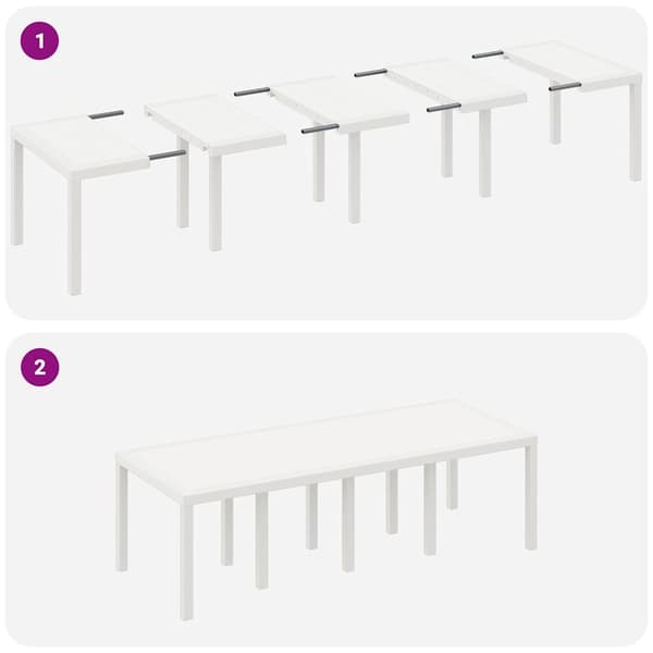 vidaXL Hage Spisegruppe 11 pcs Hvit Polt rattan