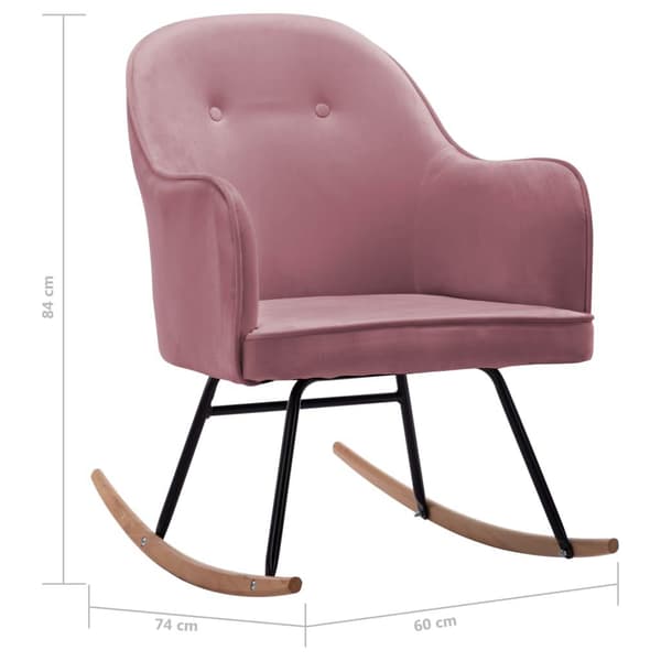 vidaXL Gungstol rosa sammet