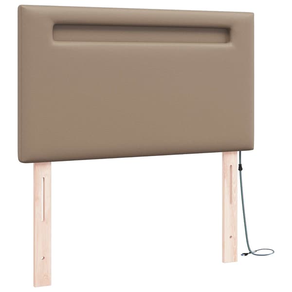 vidaXL LED huvuddyna Cappuccino 90 cm Konstläder