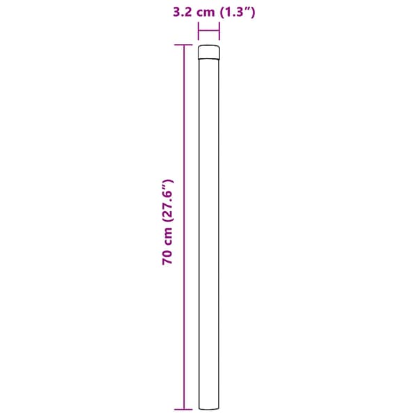 vidaXL Stängselstolpe 2 pcs Grå 70 cm Pulverlackerad stål