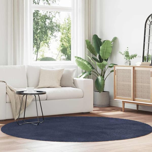vidaXL Flossteppe med lang luv NAVARRA marine 200x200 cm polyester